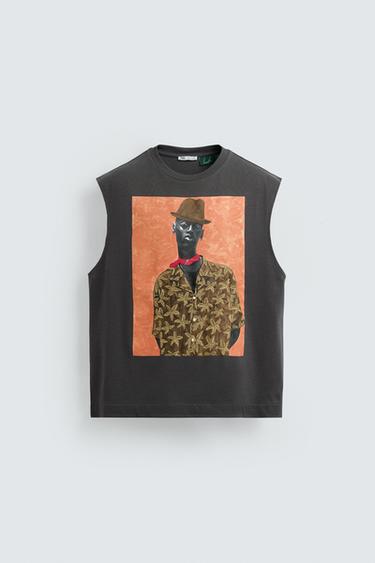 CAMISETA TANK ESTAMPADO BORDADOS © OTIS KWAME KYE QUAICOE - Gris de Zara