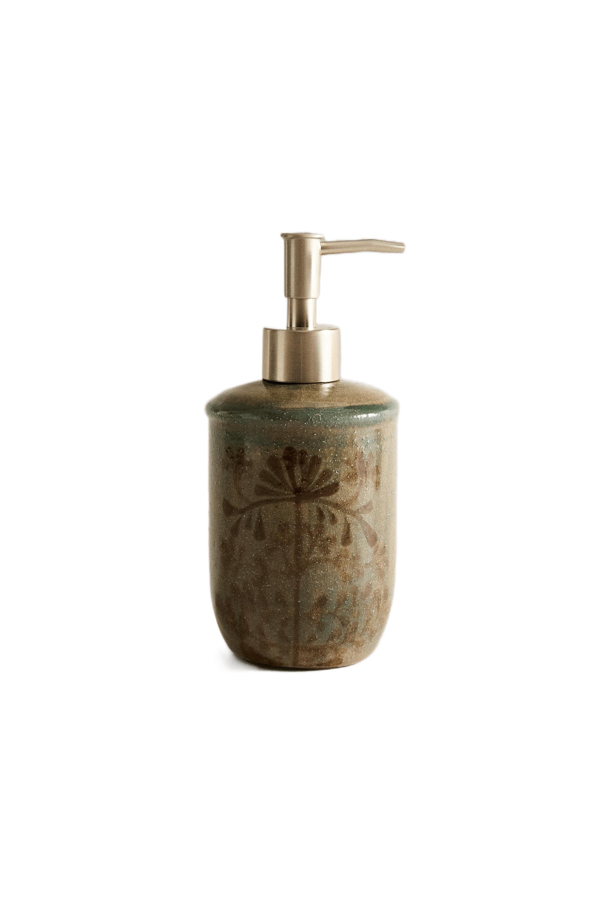 CERAMIC FLORAL SOAP DISPENSER