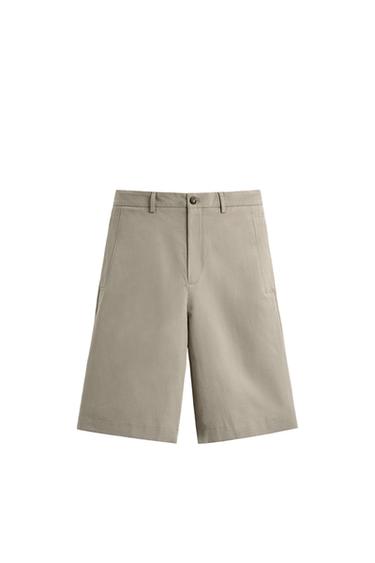 BERMUDA RELAXED FIT LINO - ALGODÓN - Visón de Zara