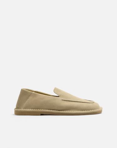 CASUAL LEATHER LOAFERS - Beige by Zara