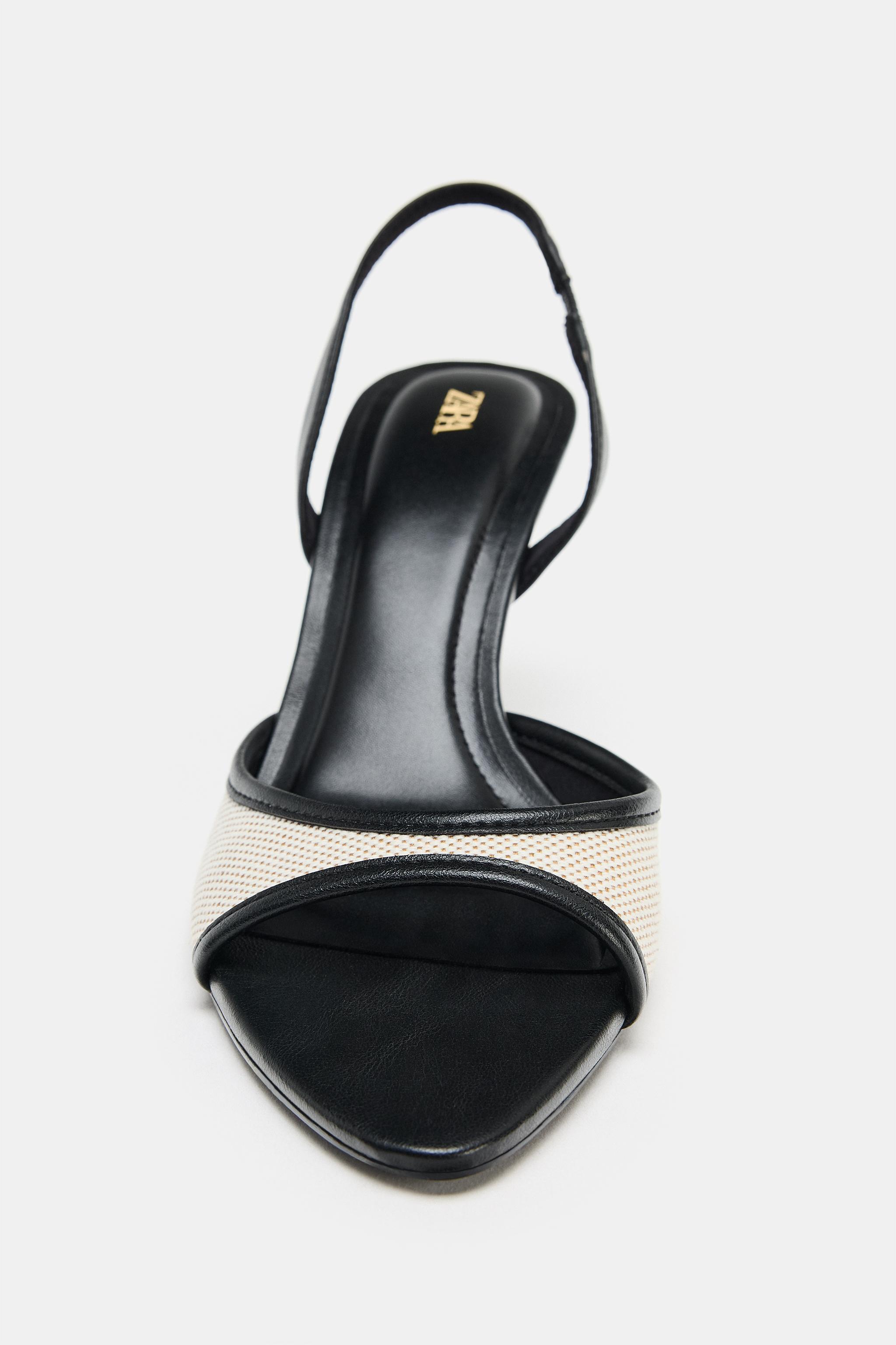 Женские сандалии Zara COMBINED HEELED SANDALS — фото 3