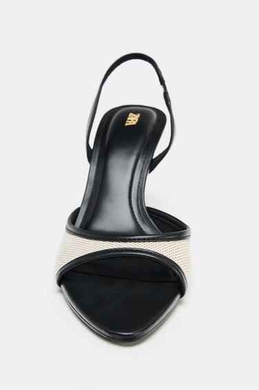 SANDALES À TALONS BI-MATIÈRE - Noir de Zara - Image 2