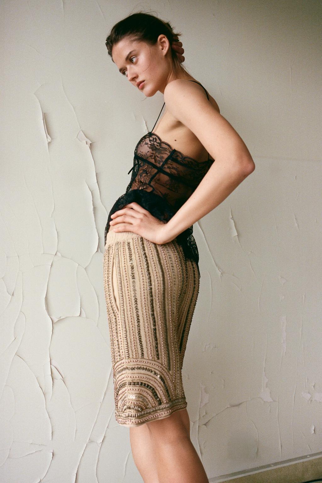 BEADED SEQUIN SHORTS - image 3