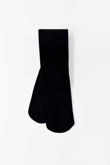 Zara PLAIN BASIC TIGHTS - Black