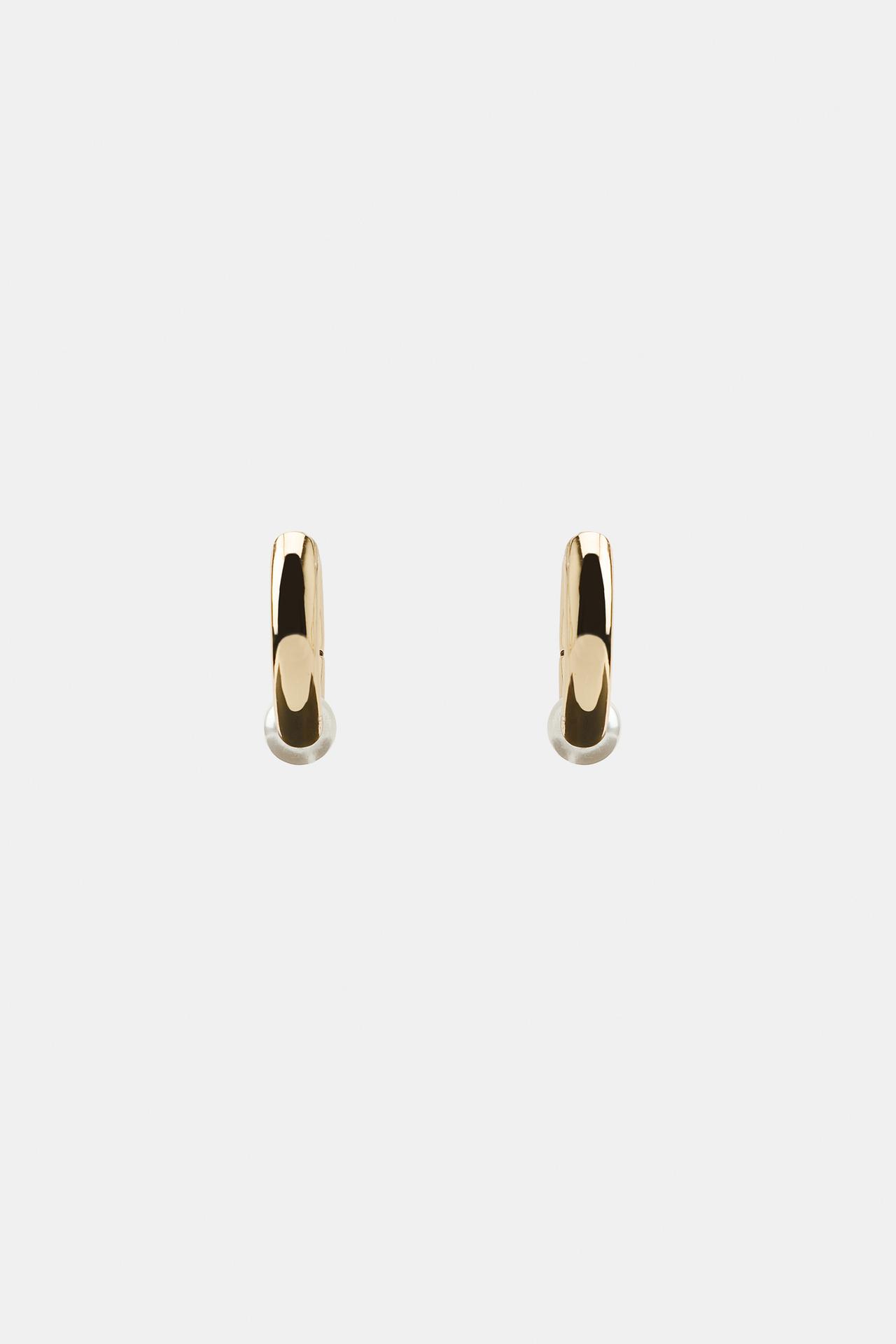 PEARL HOOP EARRINGS — Golden