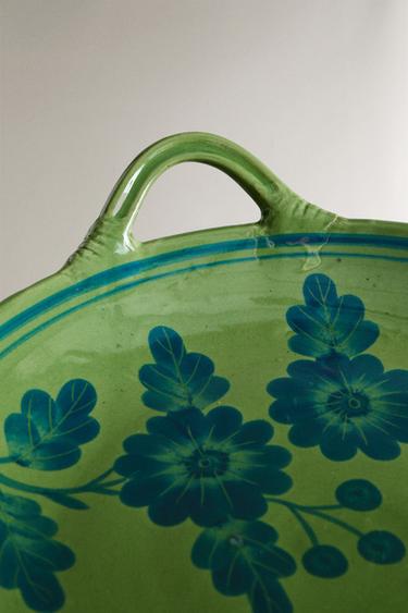 PLAT GRÈS ROND FLEURS - Bleu / Vert de Zara - Image 4