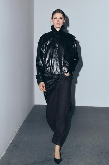 جاكيت لامع ZW COLLECTION - أسود الخاص بـ Zara