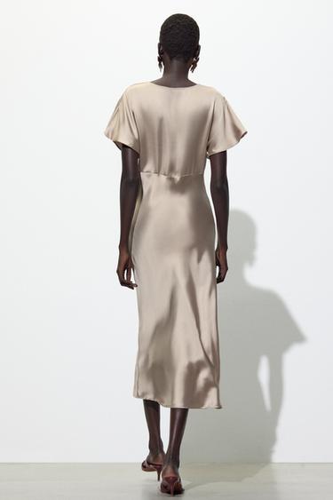 ROBE MI-LONGUE SATINÉE - Cave de Zara - Image 3