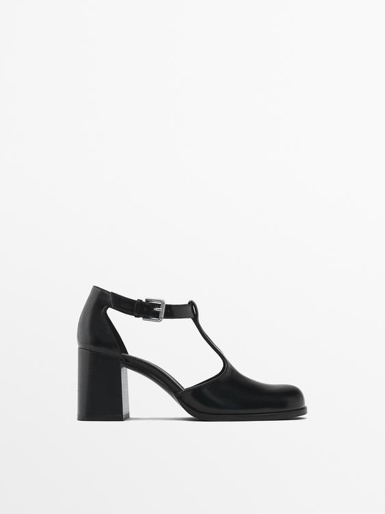 High-heel shoes with instep strap - Black | ZARA United States