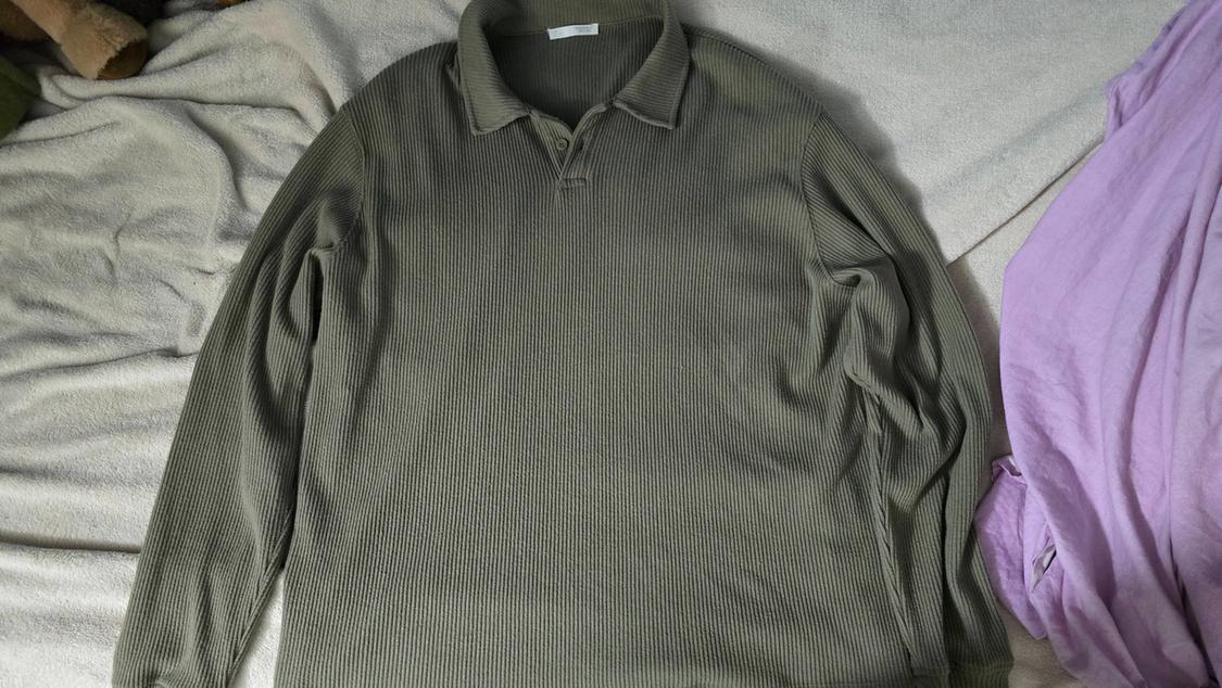 TEXTURED RIBBED POLO SHIRT - Image 3