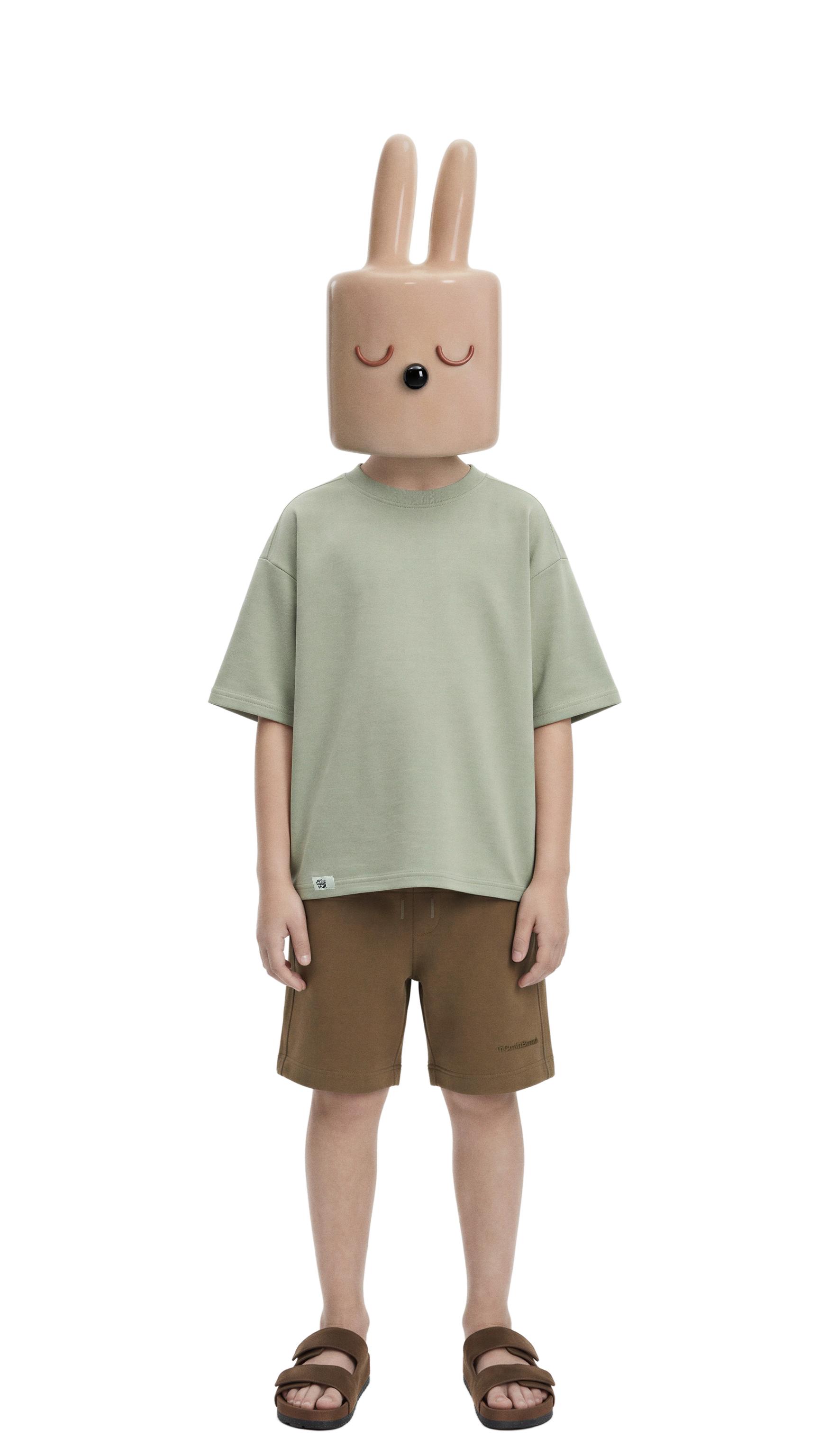 INTERLOCK PLAIN T-SHIRT — Taupe gray