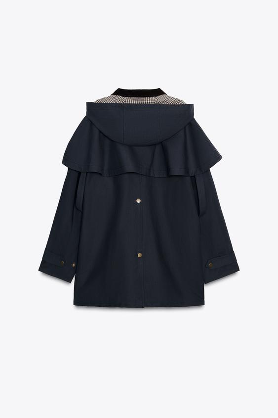 ZW COLLECTION TRENCH S KAPUC A KONTRASTNM LMCEM - Modr od Zara - Obrzek 6