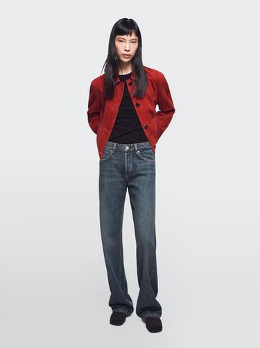 Jean wide leg taille moyenne - Bleu moyen de Zara