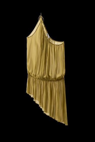 Zara ASYMMETRIC TIE TOP - Green - Image 0