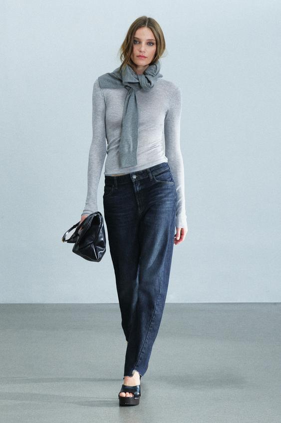 JEAN ZW COLLECTION THE SPLIT SEAM DROIT TAILLE BASSE - Bleu de Zara - Image 0
