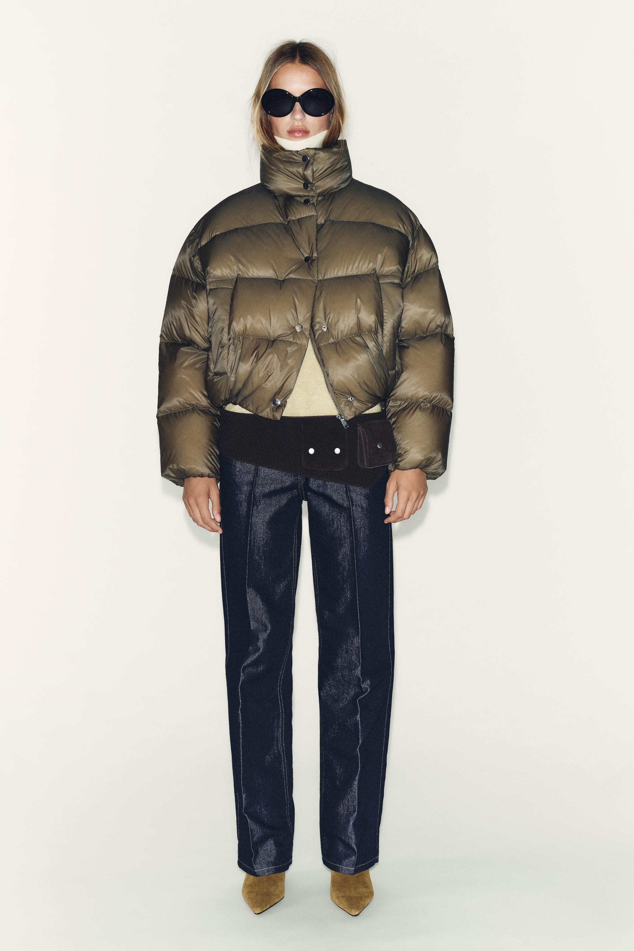 ZARA × And Wander　ダウン　SHORT PAFFER COAT WATER REPELLENT WINDPROOF SHORT DOWN JACKET - Khaki | ZARA