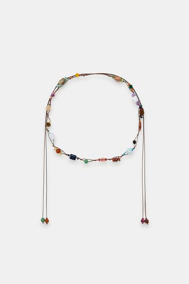 STONE CORD BELT - Brown by Zara