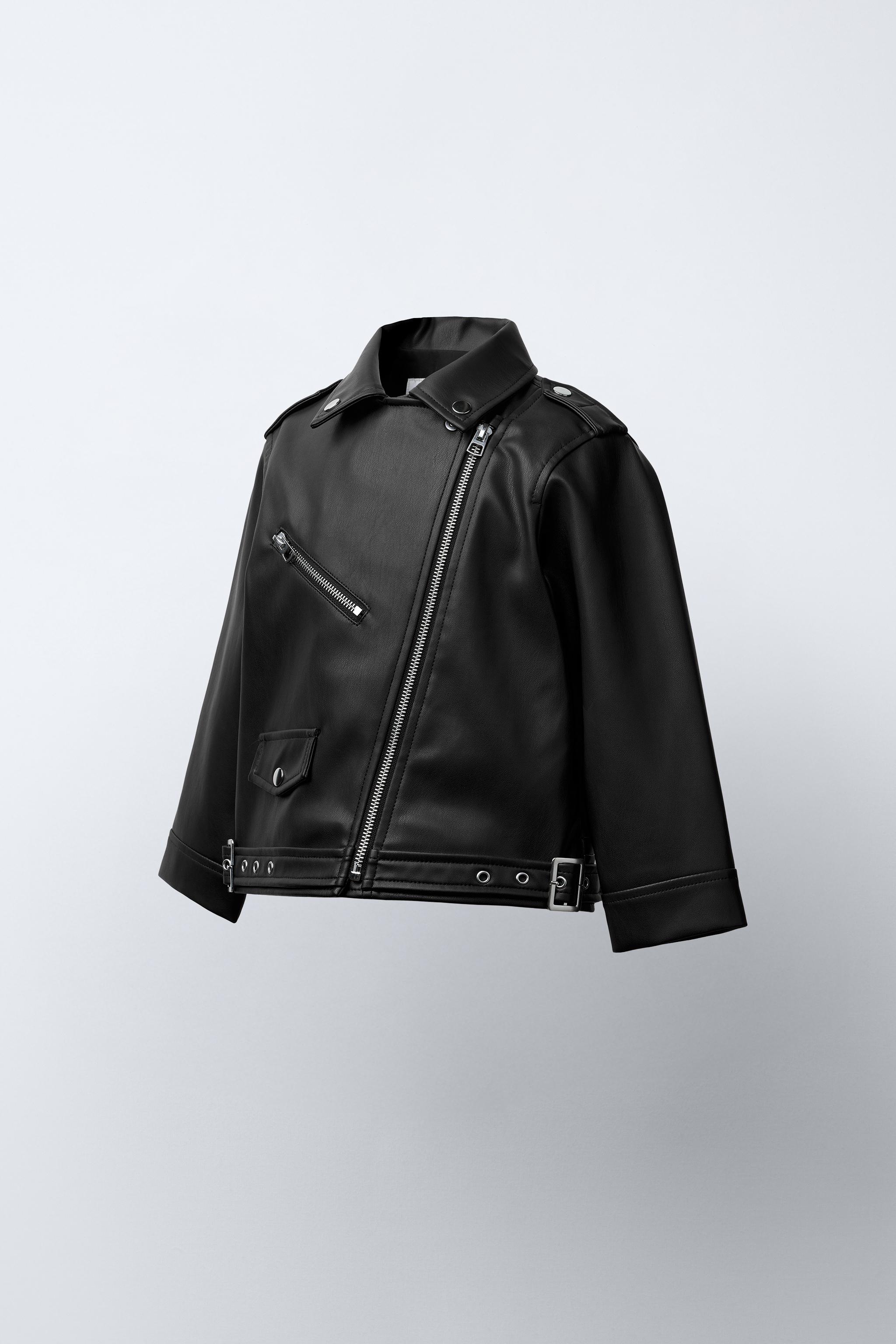 フェイクレザーバイカージャケット - ブラック | ZARA Japan / 日本