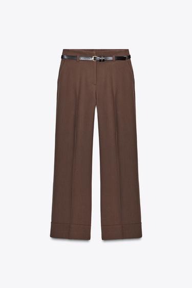 TURN-UP HEM TROUSERS WITH BELT -  by Zara - Image 5