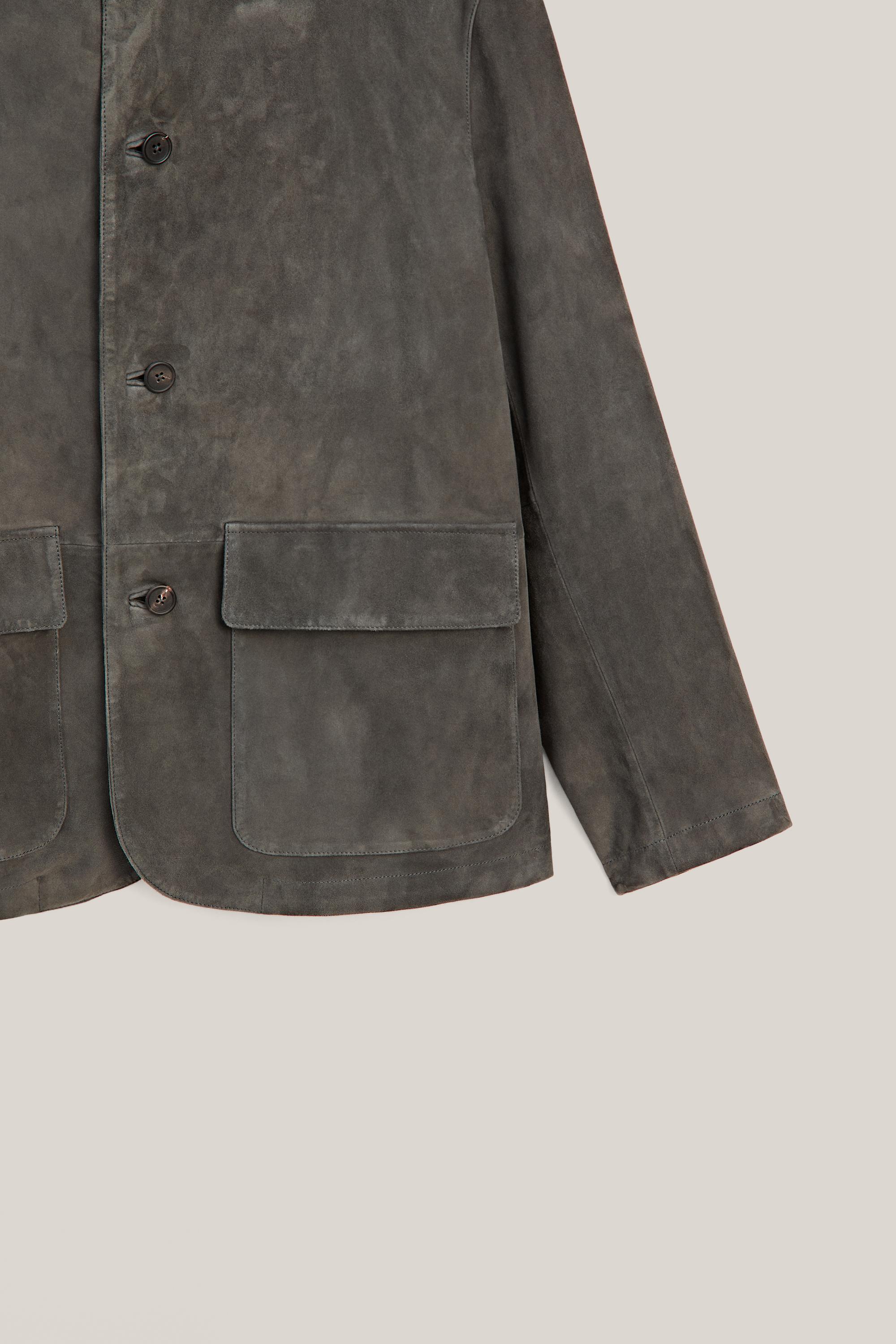 Suede leather overshirt with stand collar - LIMITED EDITION