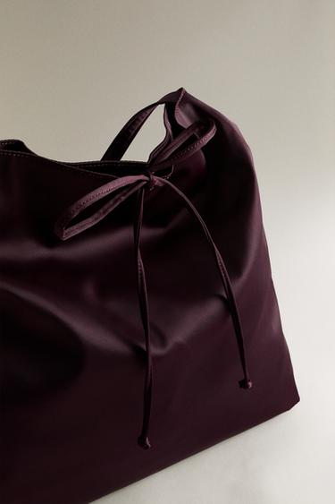 SAC CABAS SATIN - Bordeaux de Zara - Image 4