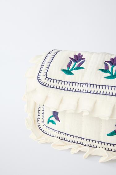 EMBROIDERED CROSSBODY BAG - Ecru White by Zara - Image 2