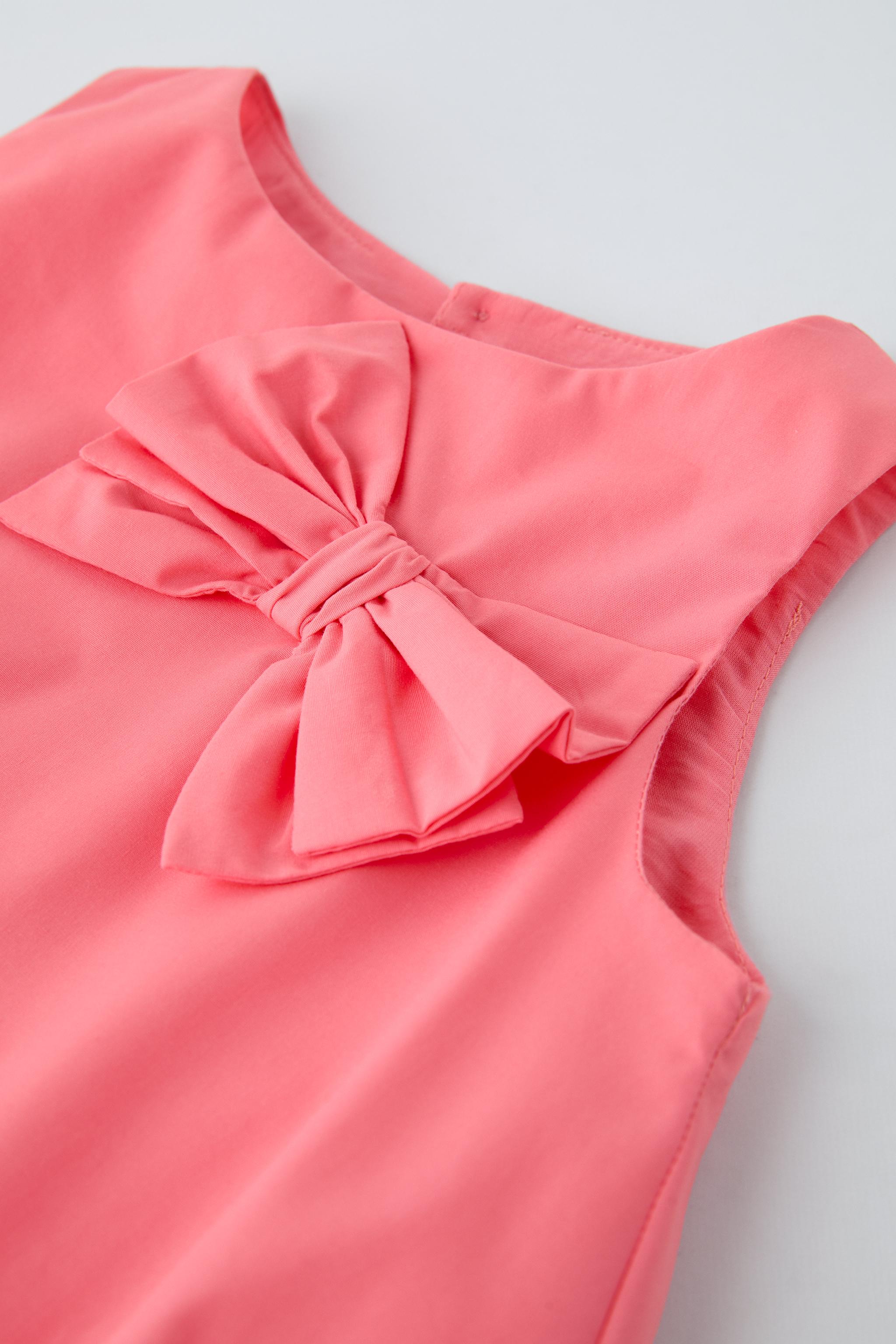 BALLOON DRESS WITH BOW - Coral | ZARA Thailand