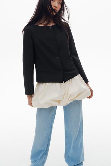 ZWコレクション ボタンジャケットブラックZaraのZWコレクション ボタンジャケット - ブラック 