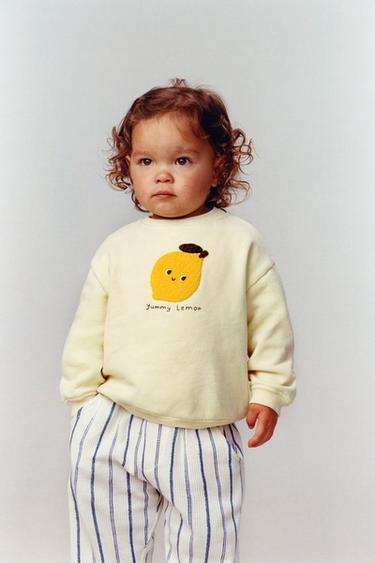 SUDADERA PARCHE LIMÓN - Verde claro de Zara