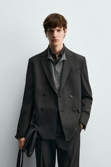 BLAZER CROISÉ COSTUME - Gris anthracite de Zara - Image 1
