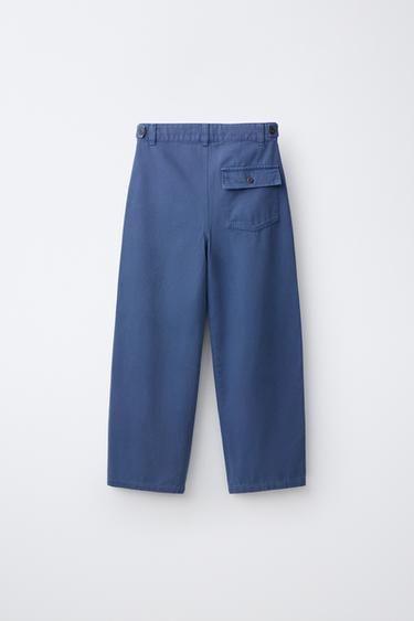 DISTRESSED WIDE-LEG PANTS — Blue 2