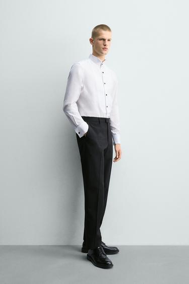 CHEMISE SMOKING À POIGNETS MOUSQUETAIRES - Blanc de Zara - Image 3