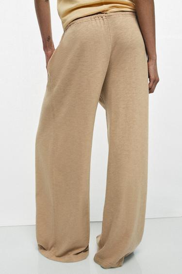 COTTON STRAIGHT TROUSERS - Light camel by Zara - Image 2