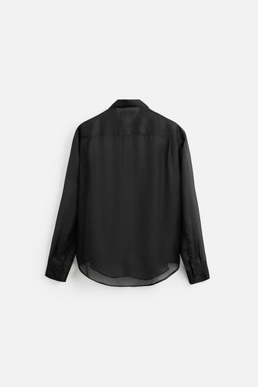 LIMITED EDITION POLKA DOT PRINT SHIRT - Black by Zara - Image 6