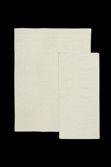 HERRINGBONE WOOL RUG - White by Zara - Image 0