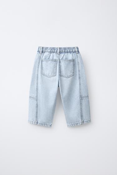 JEAN BARREL EN TOILE À DÉCOUPES - Bleu clair de Zara - Image 1