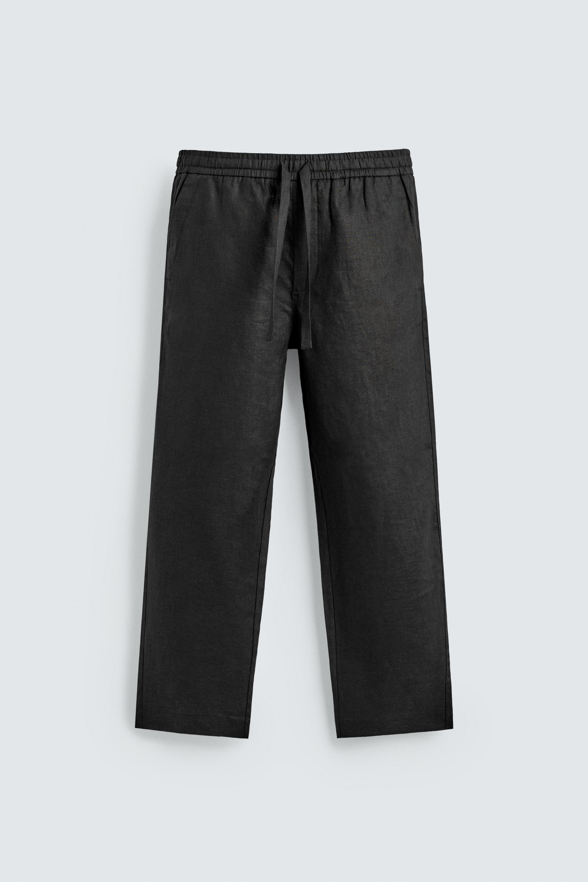 リラックスフィットリネン100%パンツ - ライトグレー | ZARA Japan / 日本