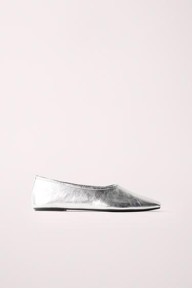 BALLERINES MÉTALLISÉES CREATED BY CARAMEL LONDON X ZARA - Argent de Zara
