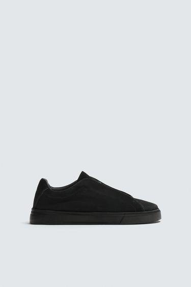 BASKET EN CUIR - Noir de Zara