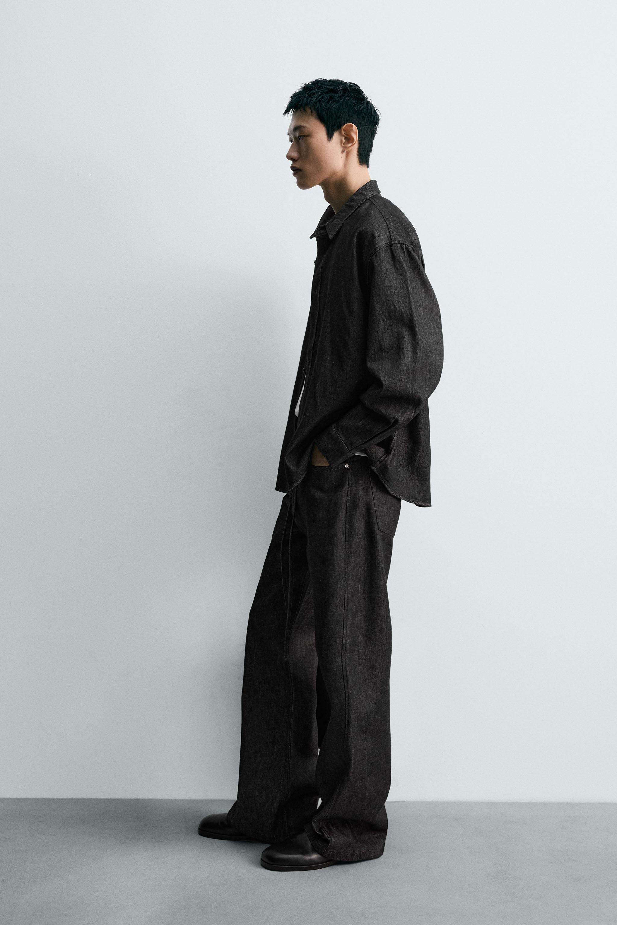 CAMISA JEANS RELAXED FIT - Cinzento | ZARA Brasil