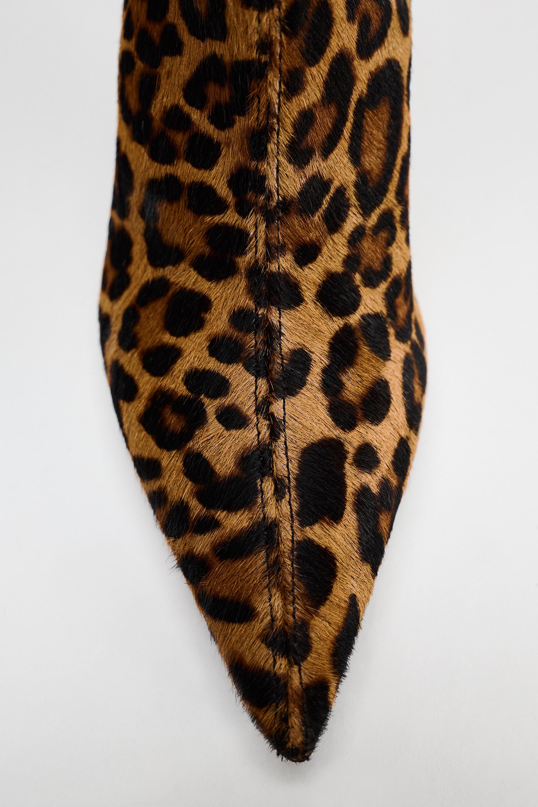 Animal print boots zara best sale