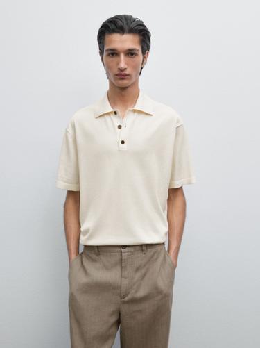 Polo punto regular fit 100% algodón - Crudo de Zara