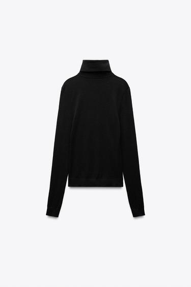 100% WOOL LIMITED EDITION SWEATER - Black by Zara - Image 4