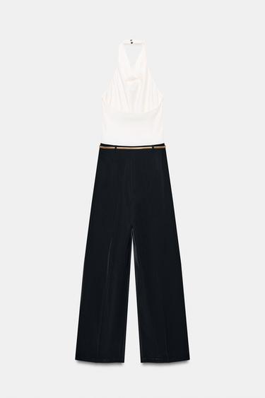 HALTERNECK JUMPSUIT WITH BELT - Dark navy by Zara - Image 10