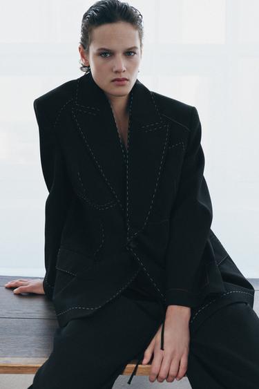 BLAZER IMPUNTURE A CONTRASTO ZW COLLECTION LIMITED EDITION - Nero di Zara