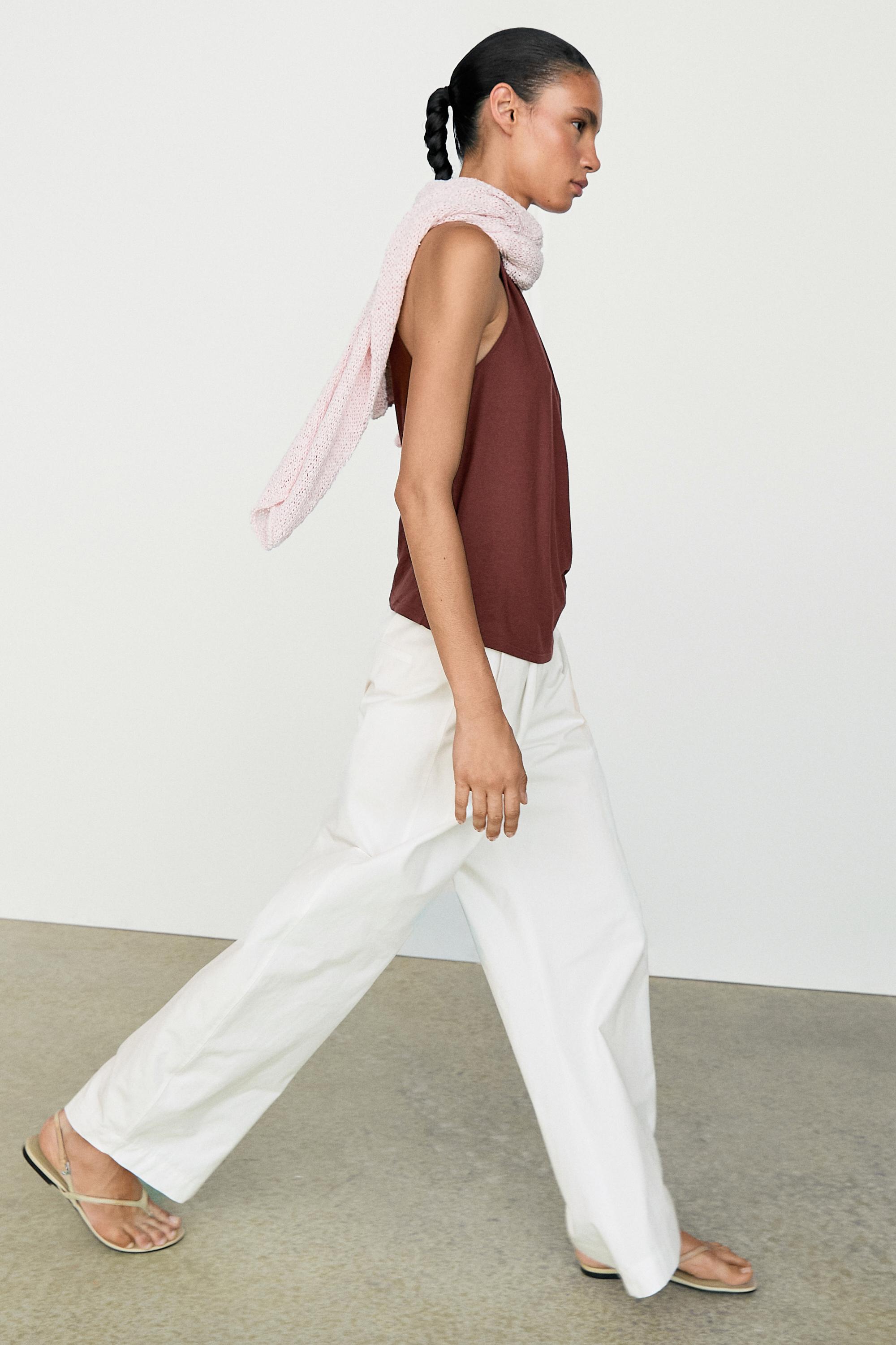 100% cotton draped surplice top