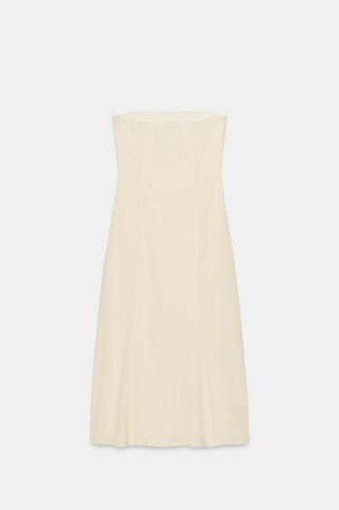 MIDI DRESS WITH EMBOSSED RUFFLES - Ivory by Zara - Image 6