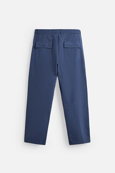 STRAIGHT-LEG CANVAS TROUSERS - Blue by Zara - Image 7