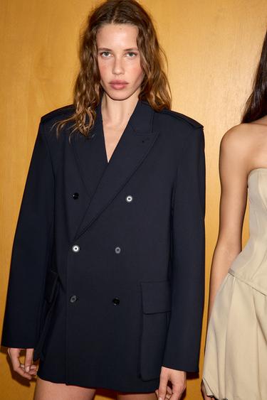 OVERSIZE BLAZER WITH MAXI POCKETS - Dark navy by Zara