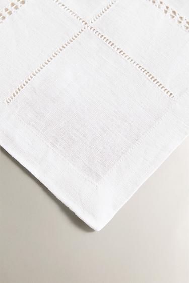 NAPPE LIN BRODÉ JOUR ÉCHELLE - Blanc de Zara - Image 2